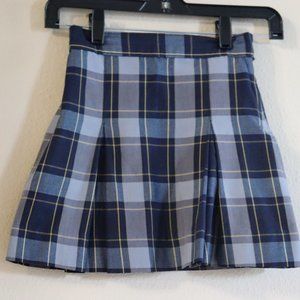 Girls School Apparel Blue Plaid Uniform Skirt Size 5